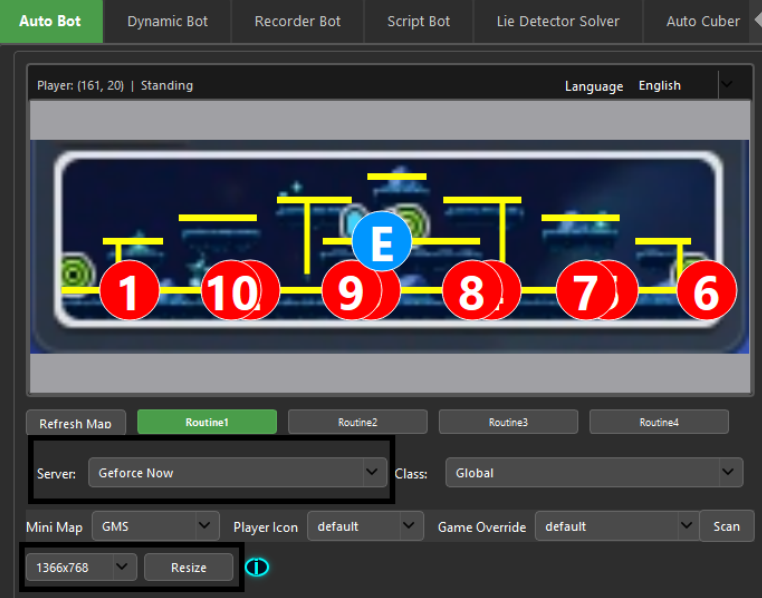 MapleMate app with Geforce Now server and Resize button